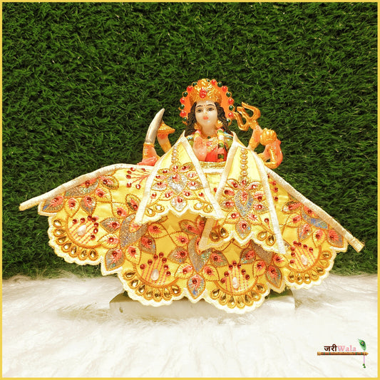 Blended Thread Stone Work Lemon Lehnga Patka