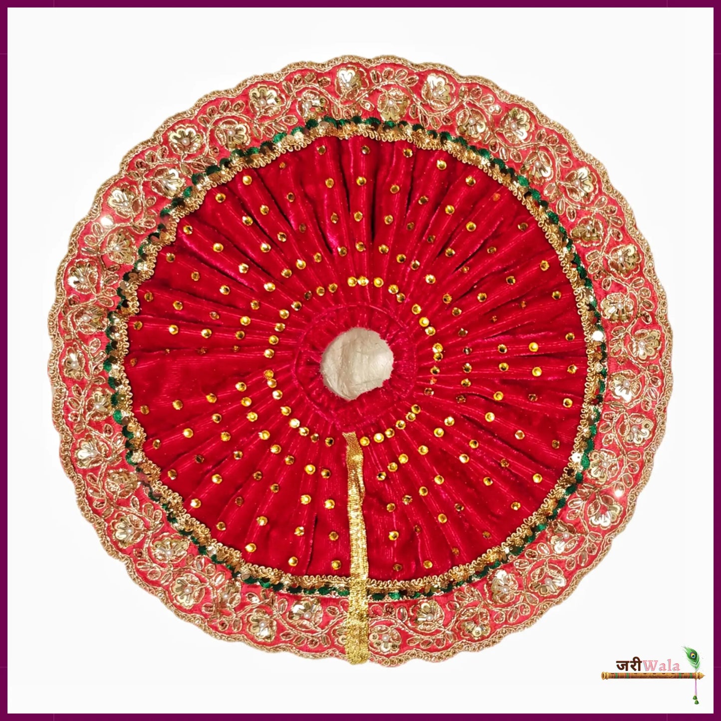 Shaneel Cutdana Lace Work Magenta Laddu Poshak