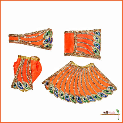 Thread Jarkan Stone Work Orange Jugal Jodi Poshak