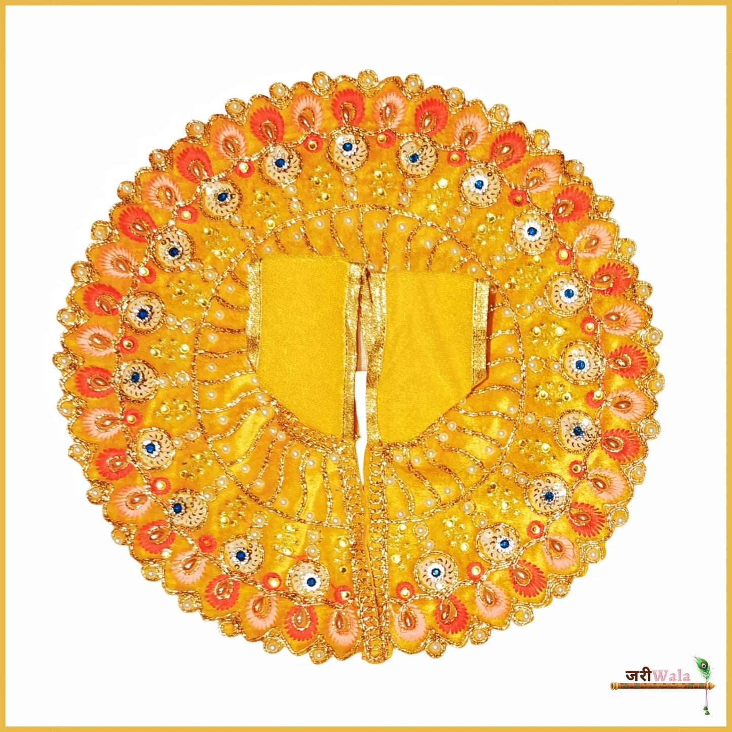 Shaneel Thread Sitara Work Yellow Laddu Poshak