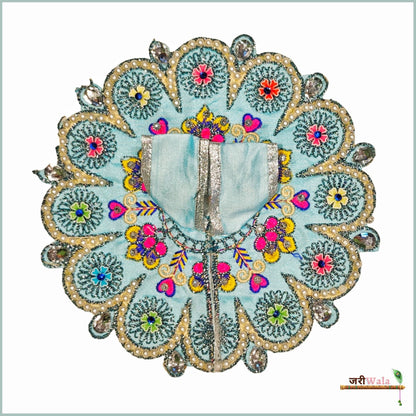 Blended Thread Moti Stone Work Light Blue Laddu Poshak