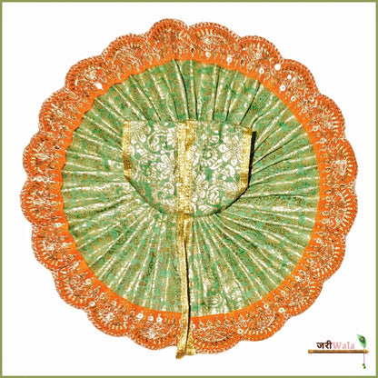 Shaneel Thread Sitara Work Green & Orange Laddu Poshak