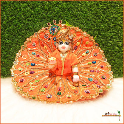 Shaneel Jarkan Stone Work Orange Laddu Poshak