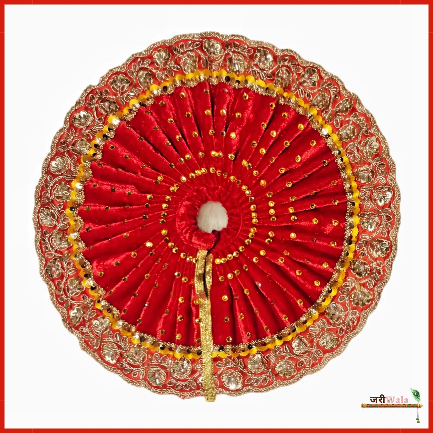 Shaneel Cutdana Lace Work Red Laddu Poshak