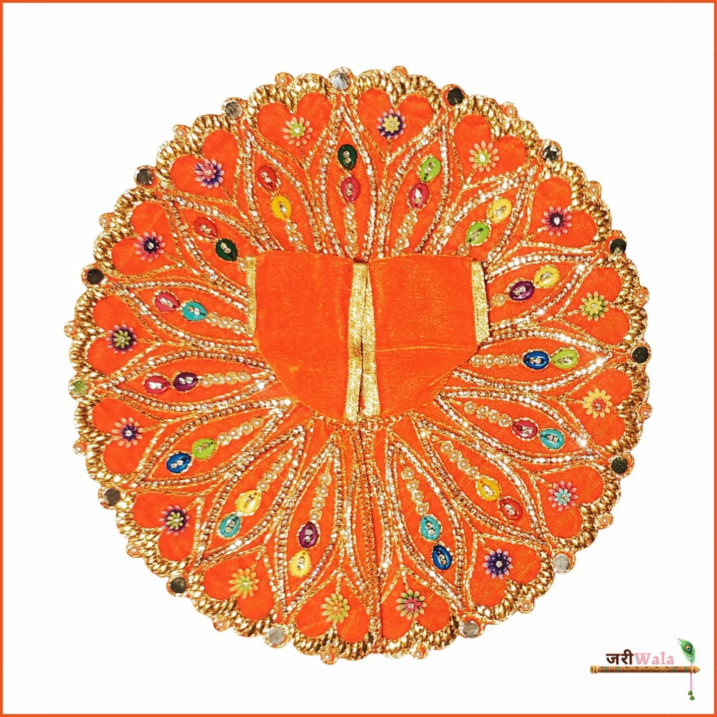 Shaneel Jarkan Stone Work Orange Laddu Poshak