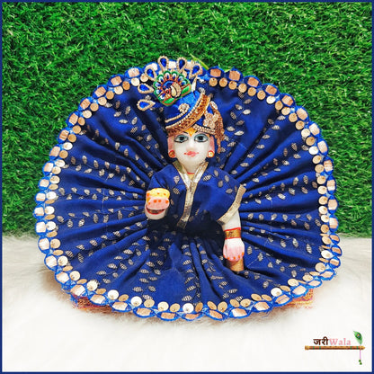 Cotton Thread Sitara Work Blue Laddu Poshak