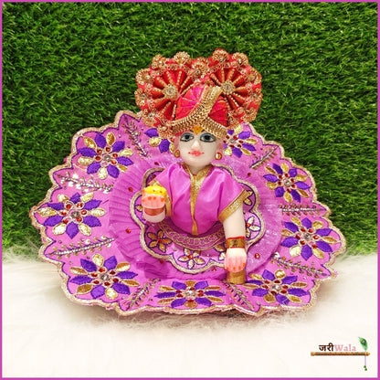 Blended Net Thread Sitara Work Purple Laddu Poshak