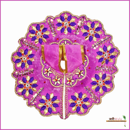 Blended Net Thread Sitara Work Purple Laddu Poshak