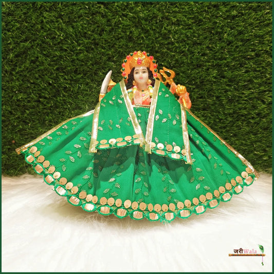 Blended Thread Sitara Work Green Lehnga Patka