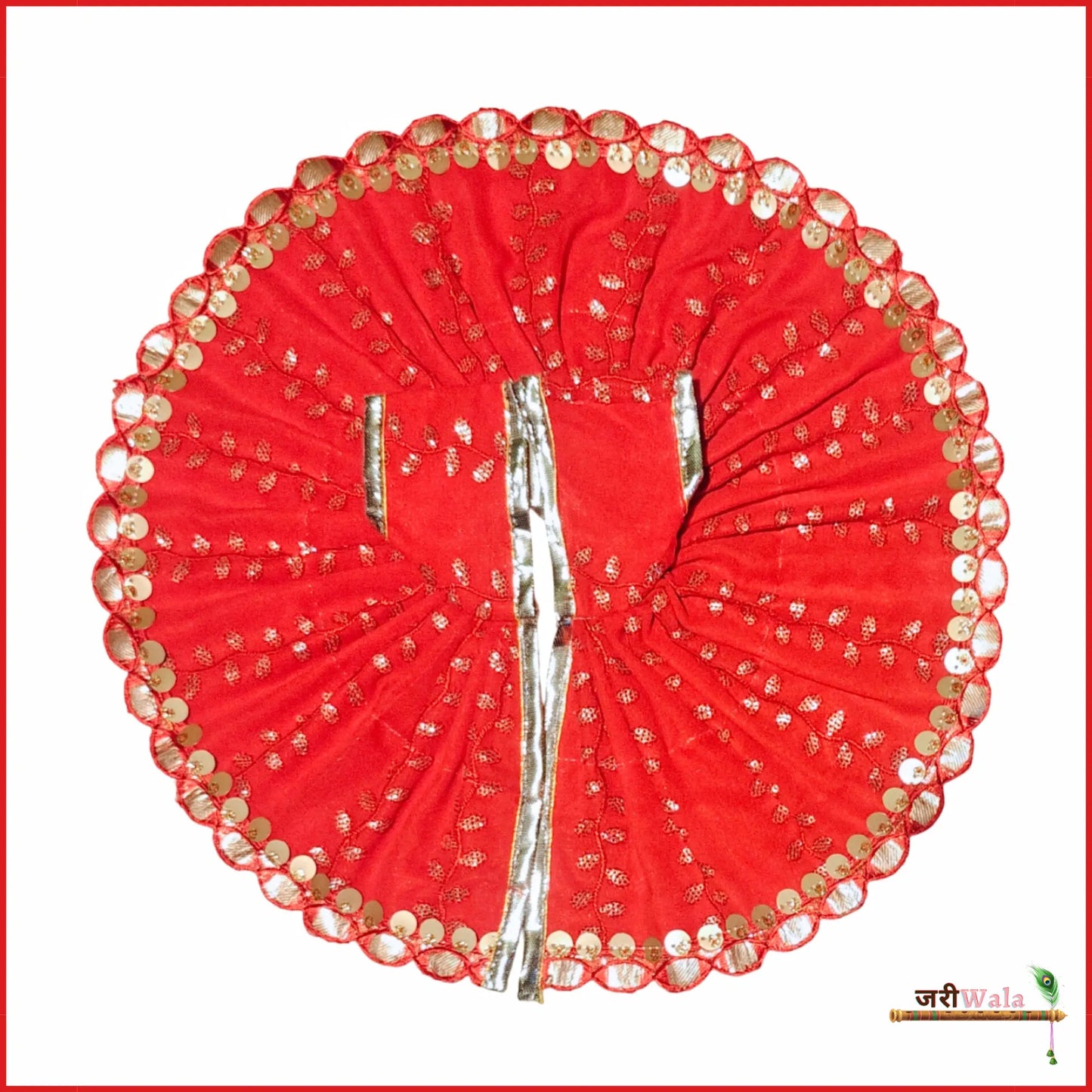 Cotton Thread Sitara Work Red Laddu Poshak