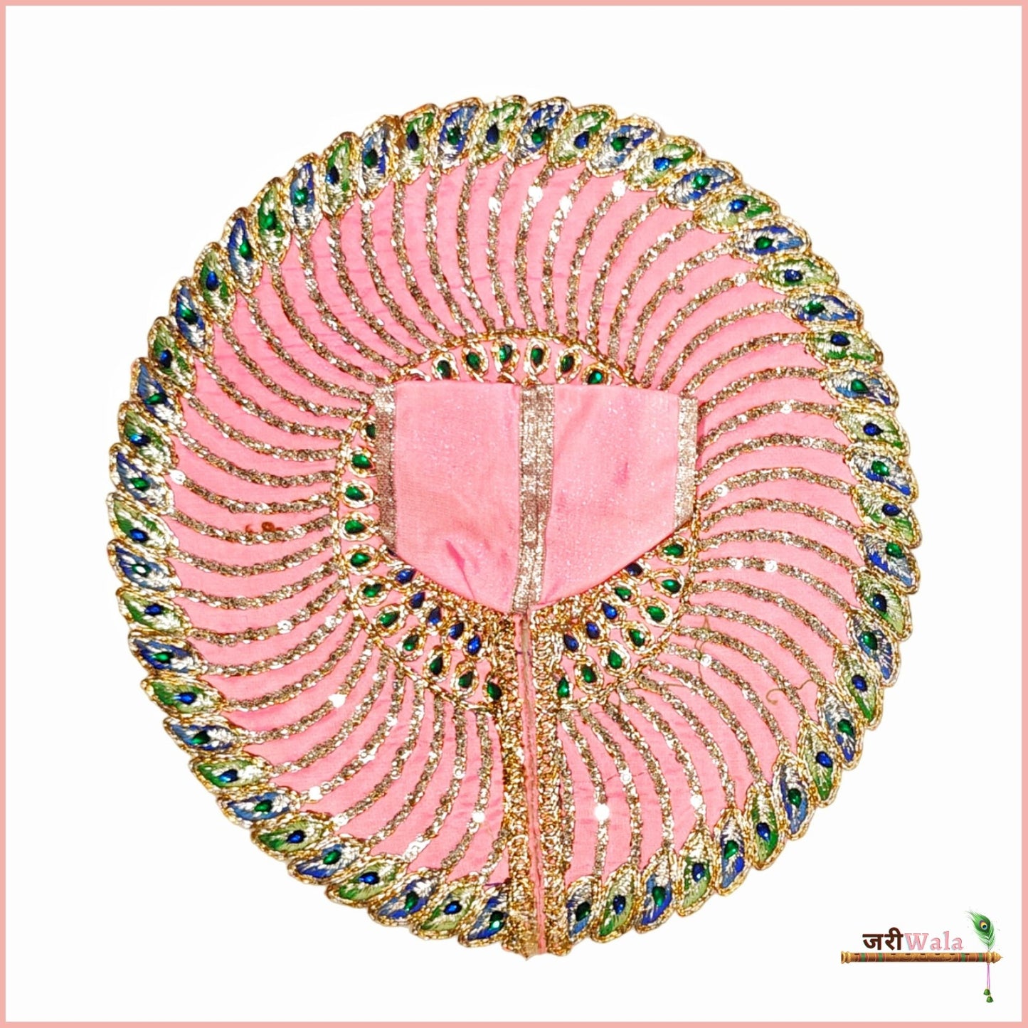 Thread Jarkan Stone Work Baby Pink Laddu Poshak