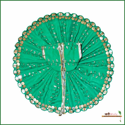 Cotton Thread Sitara Work Green Laddu Poshak