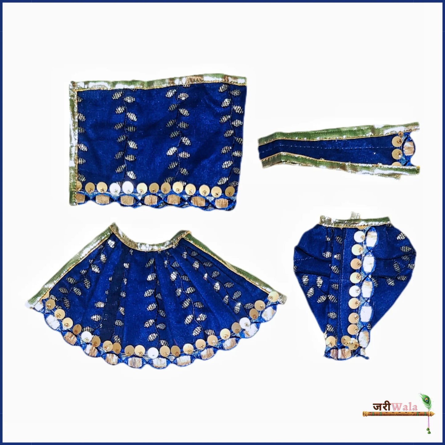 Cotton Thread Sitara Work Blue Jugal Jodi Poshak