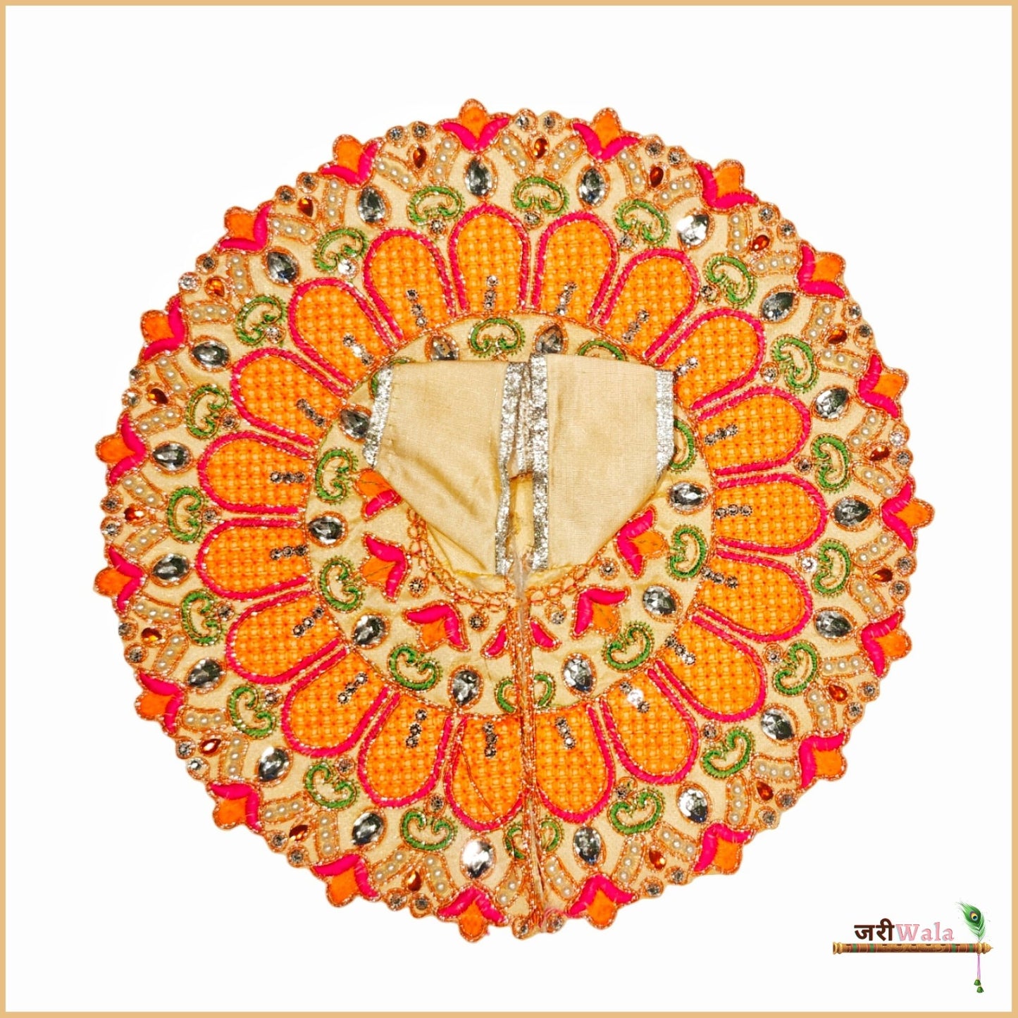 Blended Thread Stone Moti Work Multicolor Laddu Poshak