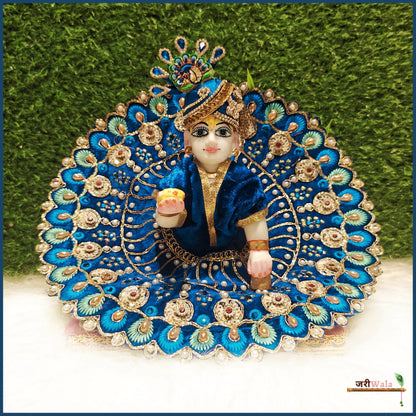 Shaneel Thread Sitara Work Blue Laddu Poshak