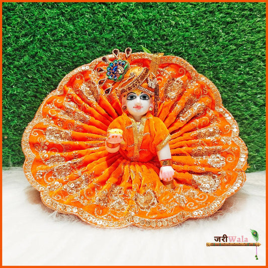 Shaneel Thread Sitara Work Orange Laddu Poshak