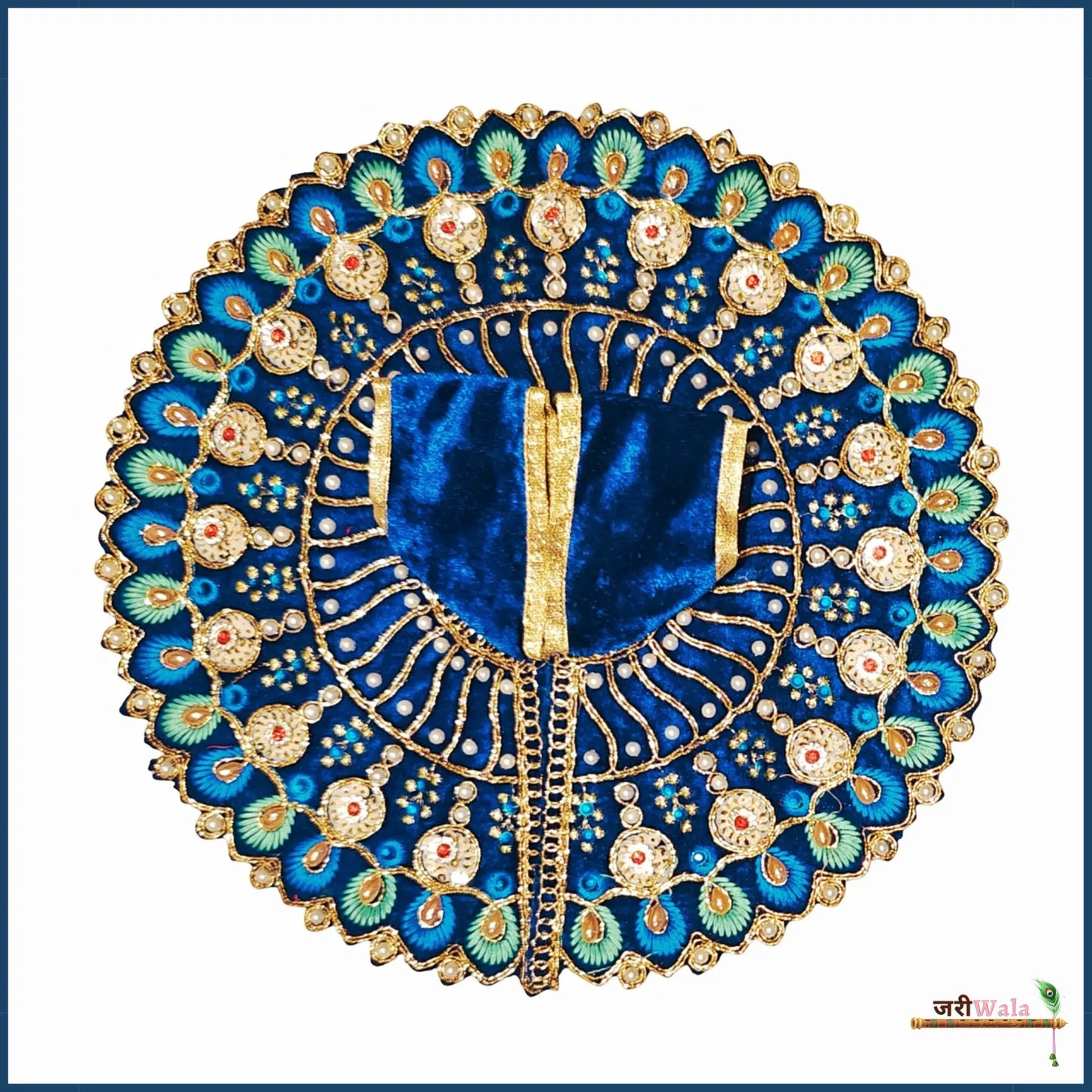 Shaneel Thread Sitara Work Blue Laddu Poshak