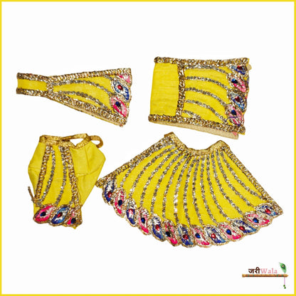 Thread Jarkan Stone Work Yellow Jugal Jodi Poshak