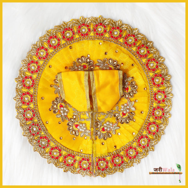 Blended Thread Moti Work Yellow Poshak