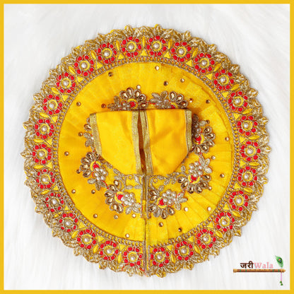 Blended Thread Moti Work Yellow Poshak